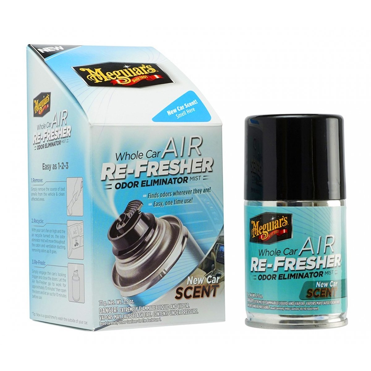 Meguiars Whole Car Air Re-Fresher Odour Eliminator New Car Scent 59ML