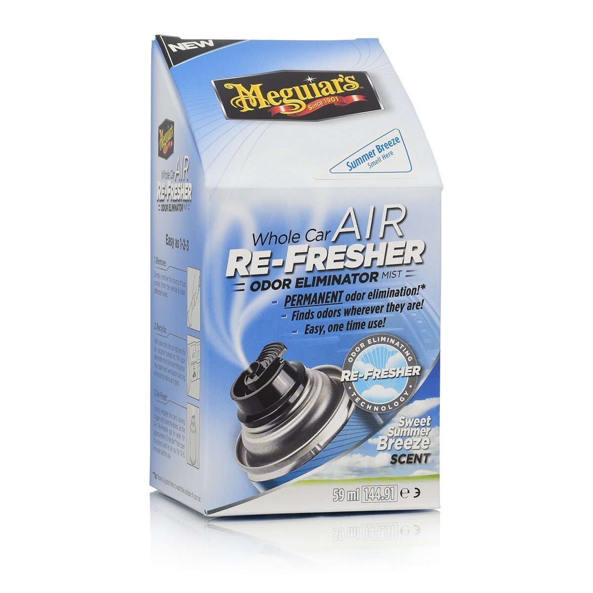 Meguiars Whole Car Air Re-Fresher Odour Eliminator Sweet Summer Breeze Scent 59ML